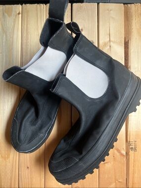 Superga x Alexa Chung black Chelsea boots